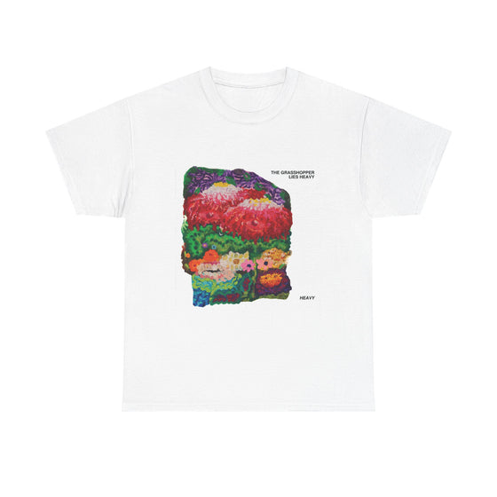 Psychedelic Floral Graphic Tee — "The Grasshopper Lies Heavy" Band Shirt